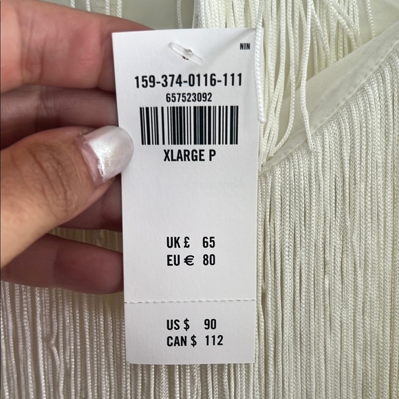 White Fringe Layered Dress - Picture 2 of 2